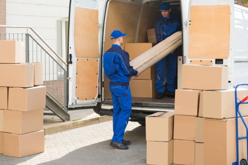 Commercial moving team preparing a business relocation in Notting Hill
