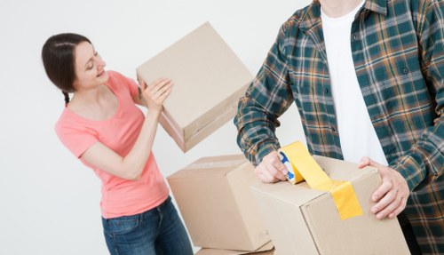 House movers planning a removal in a Notting Hill street