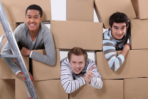 Furniture transport during an office move in West London