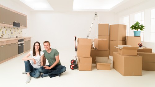 Packed moving boxes ready for a local relocation
