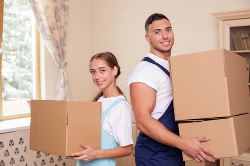 Local movers handling office furniture in West London