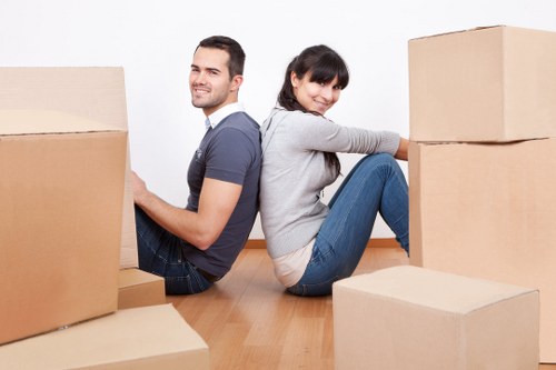 Careful wrapping and boxing of household items