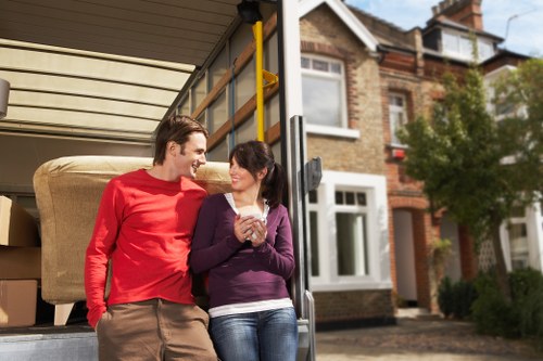 Prepared boxes and household items for a Notting Hill relocation